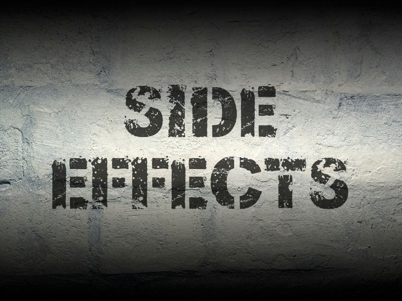 Side effects text on a wall background – highlighting possible safety concerns and side effects of using breast milk increasing powder for lactating mothers